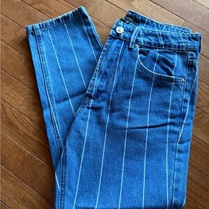 Forever 21 Striped Straight Jeans